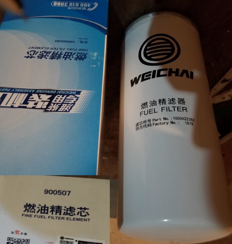 Filtro de Combustible Fino (1000422382) para WEICHAI WP12